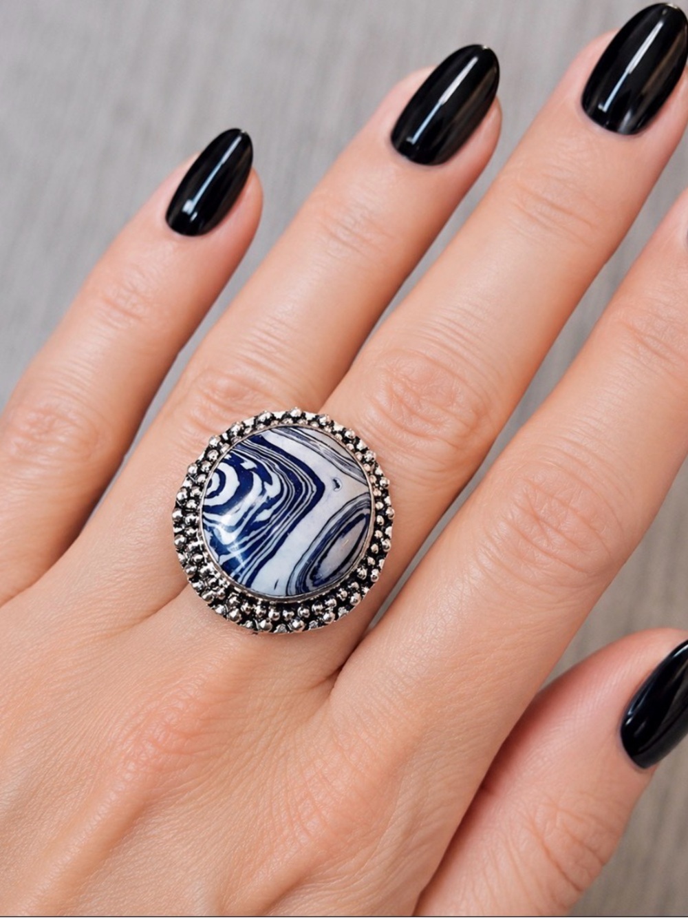 Calsilica Gemstone Ring